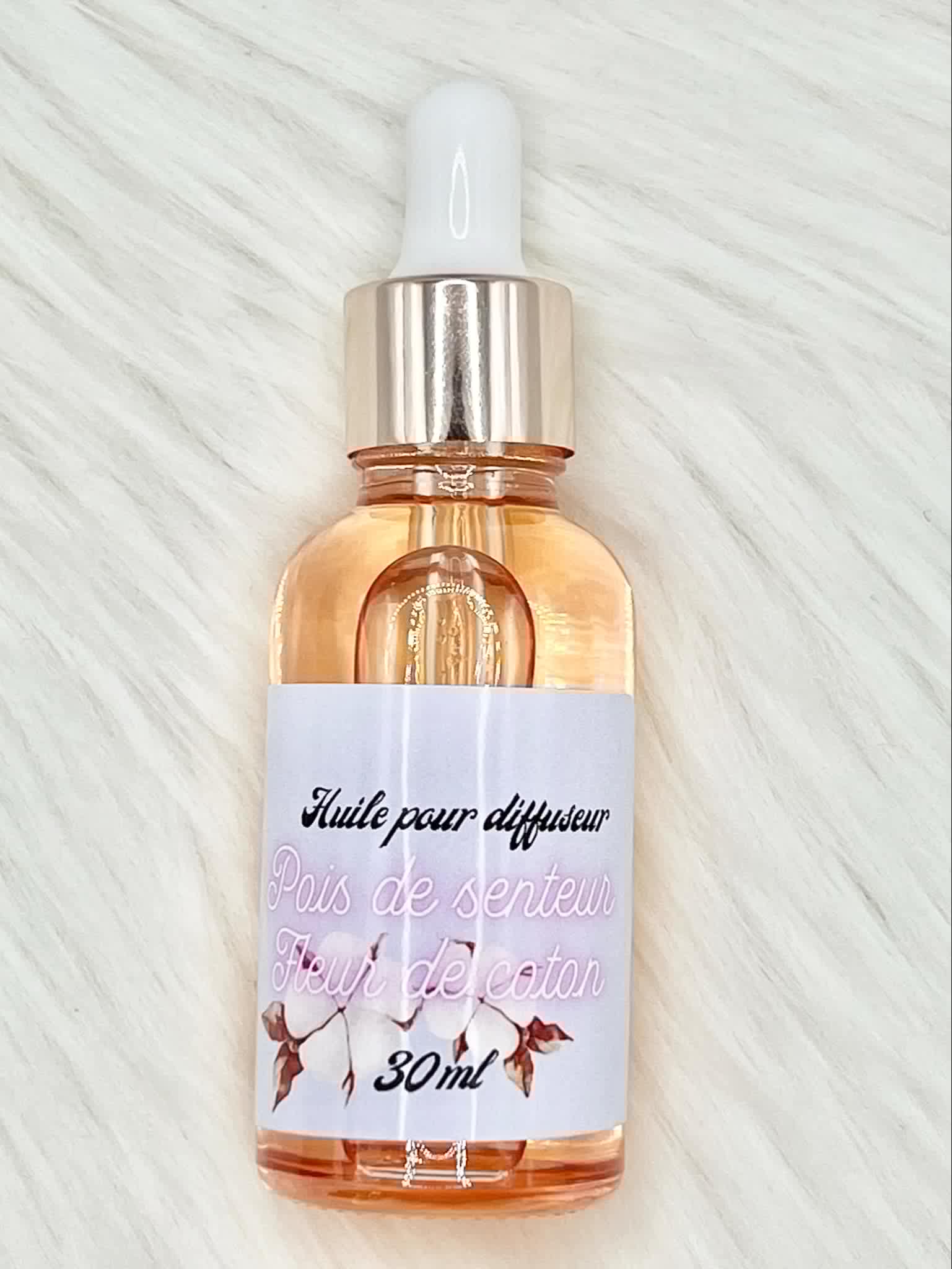 Huile pour diffuseur/Balle de séchage POIS DE SENTEUR-FLEUR DE COTON